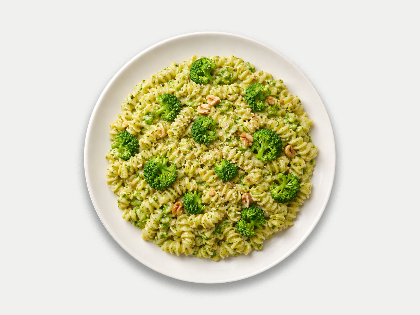 Fusilli con pesto broccoli e noci