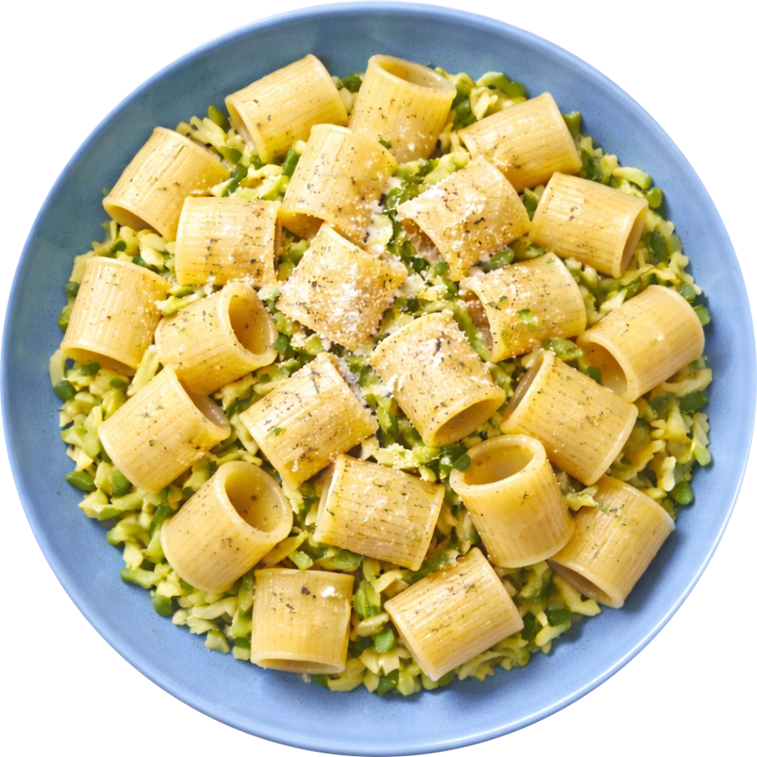 Mezze maniche con zucchine e parmigiano