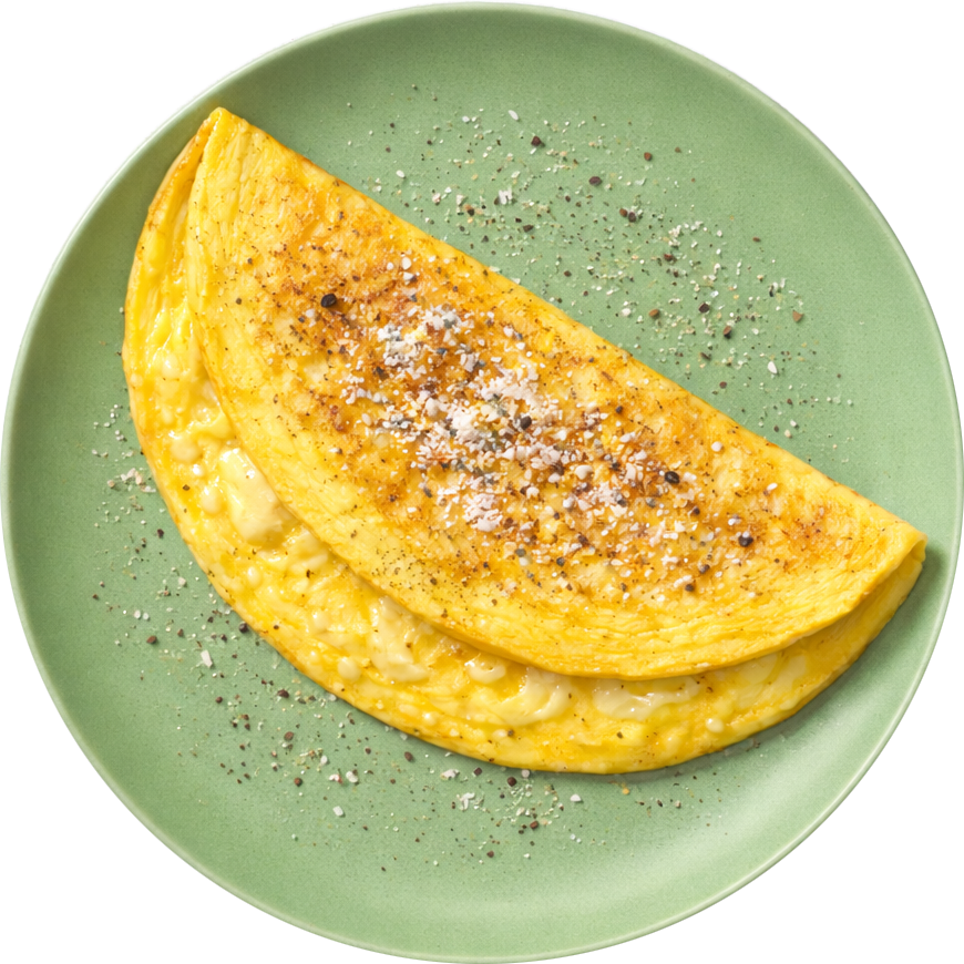 Omelette al formaggio svizzero e parmigiano