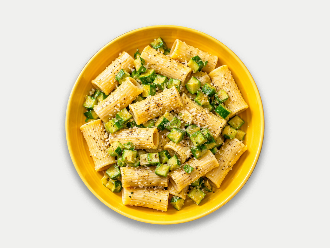 Rigatoni alla carbonara di zucchine