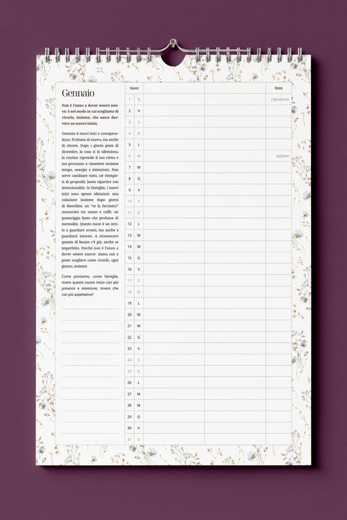 La vita mentre succede – Calendario di famiglia per un anno consapevole