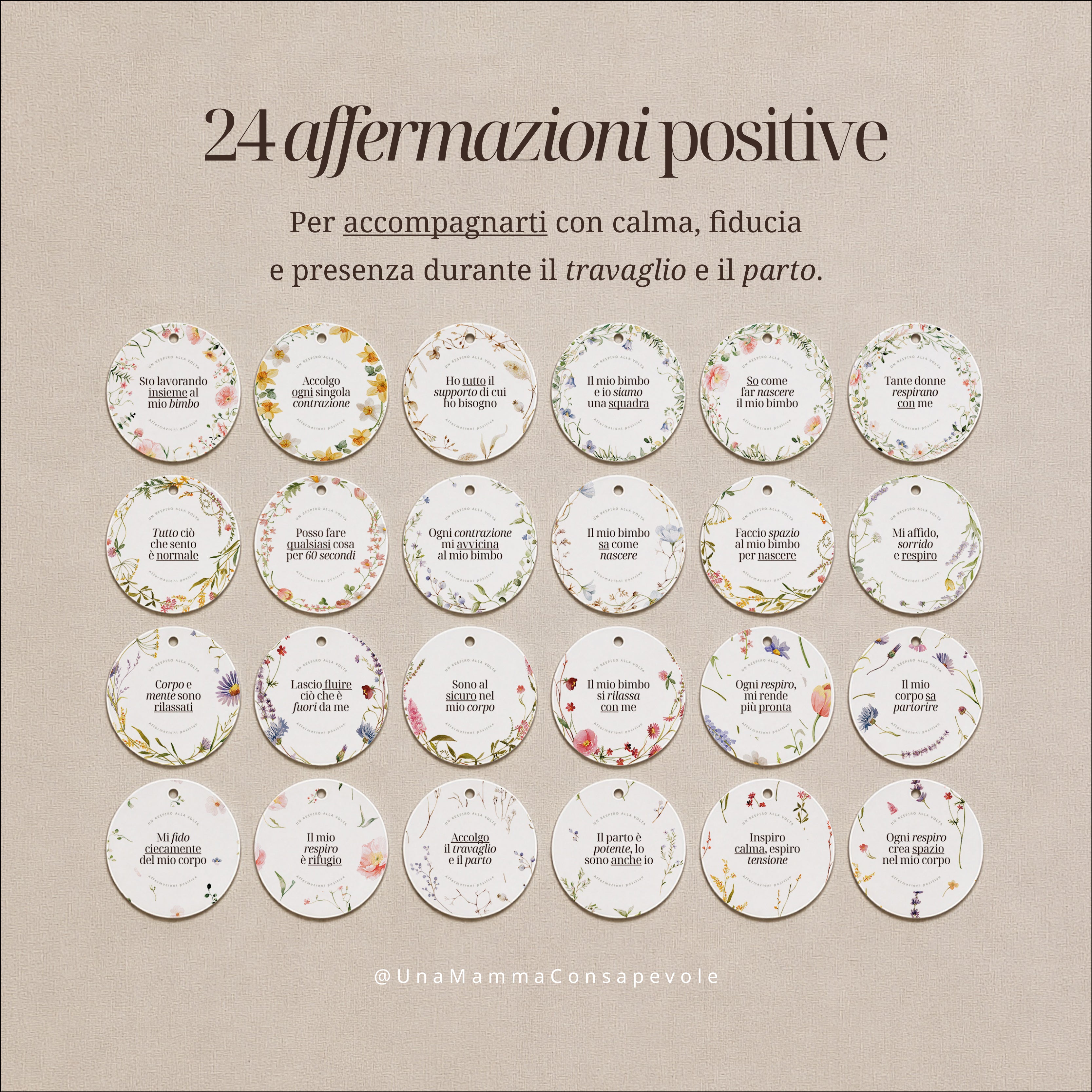 Un Respiro alla Volta – Affermazioni positive per il travaglio e il parto