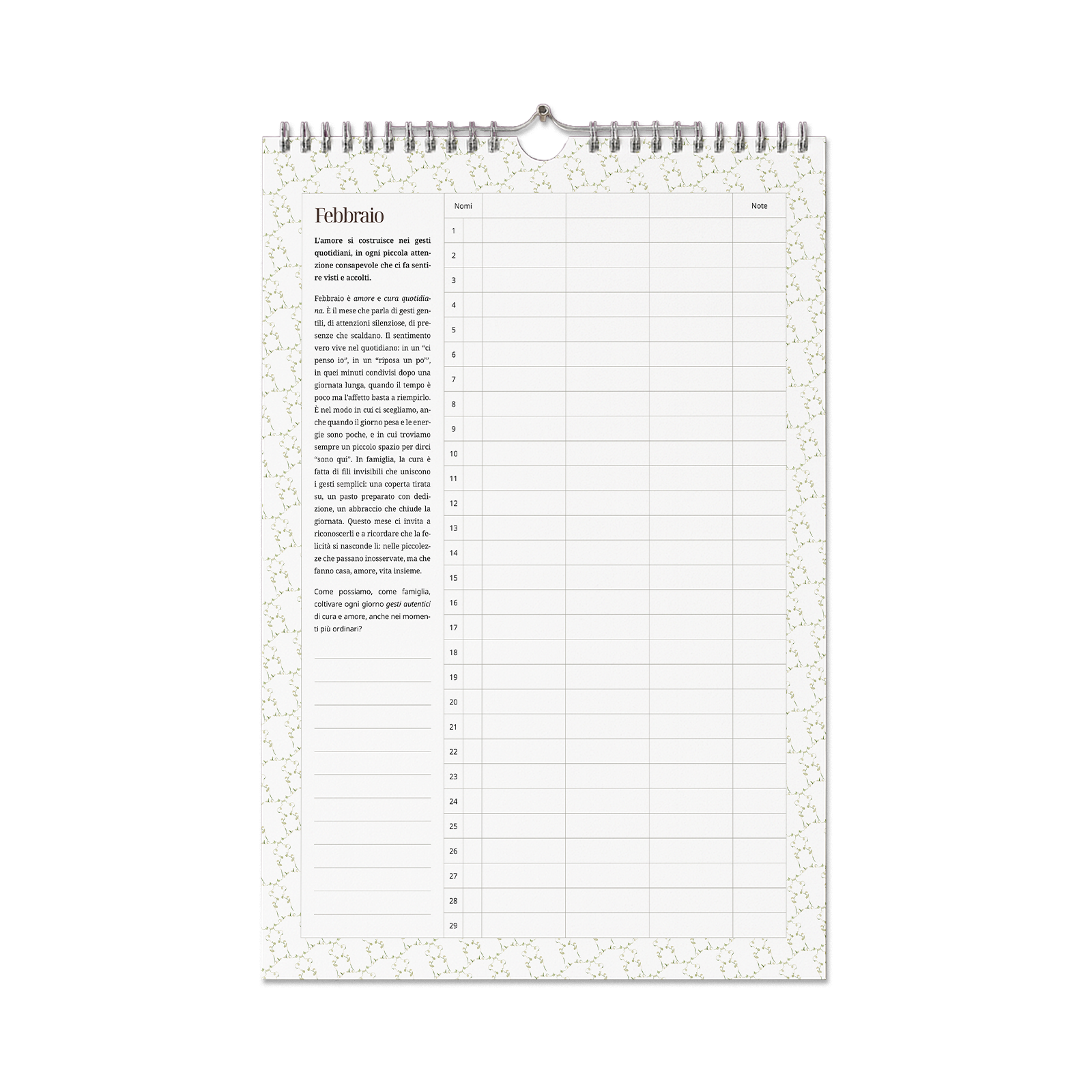 La vita mentre succede – Calendario di famiglia per un anno consapevole