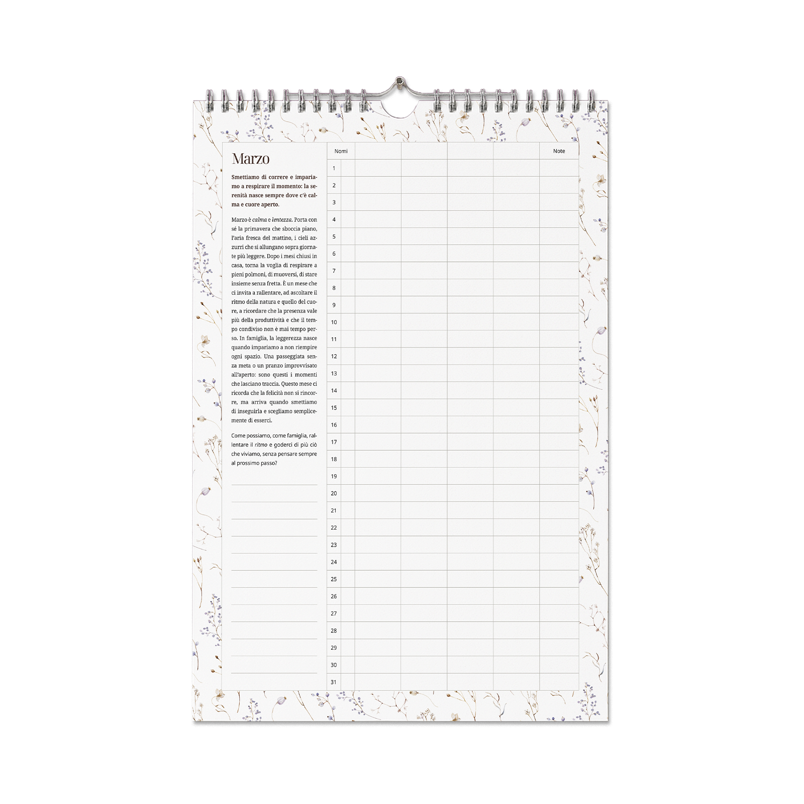 La vita mentre succede – Calendario di famiglia per un anno consapevole