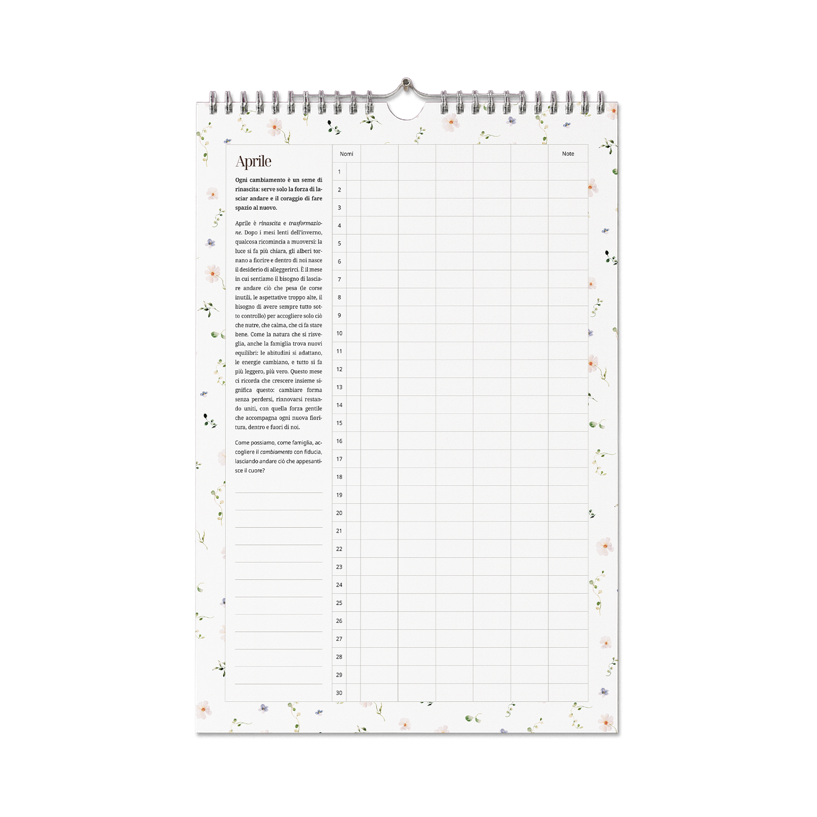 La vita mentre succede – Calendario di famiglia per un anno consapevole